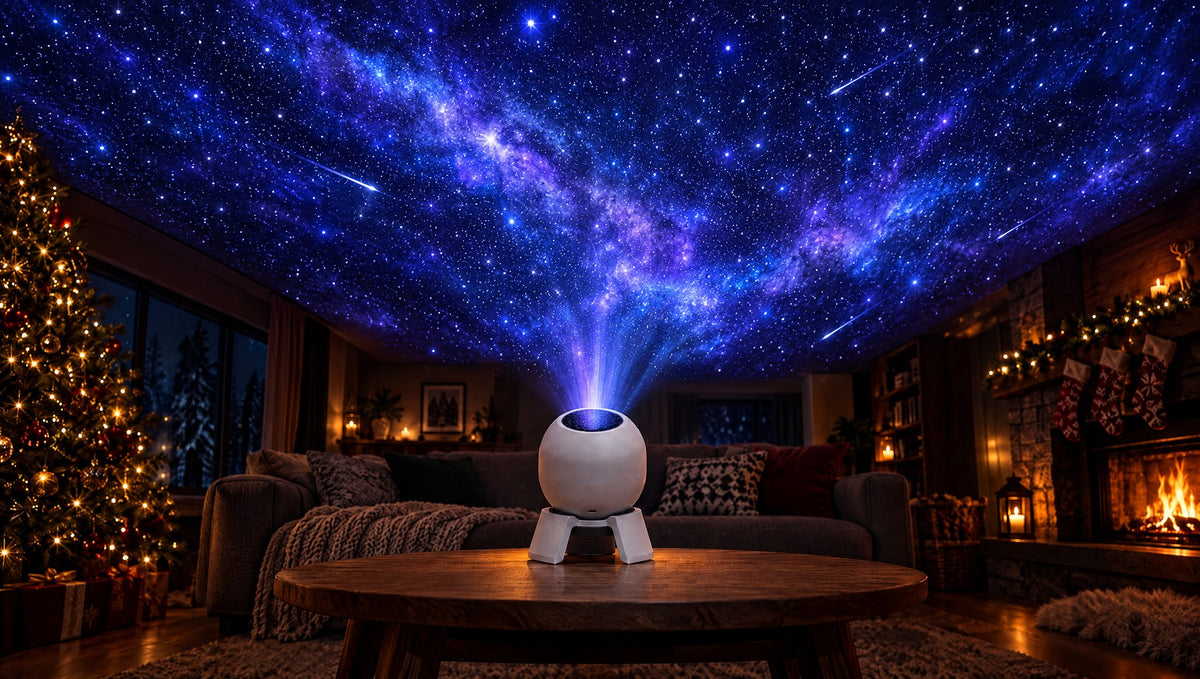 Starfield scene on a living room ceiling (illustration)